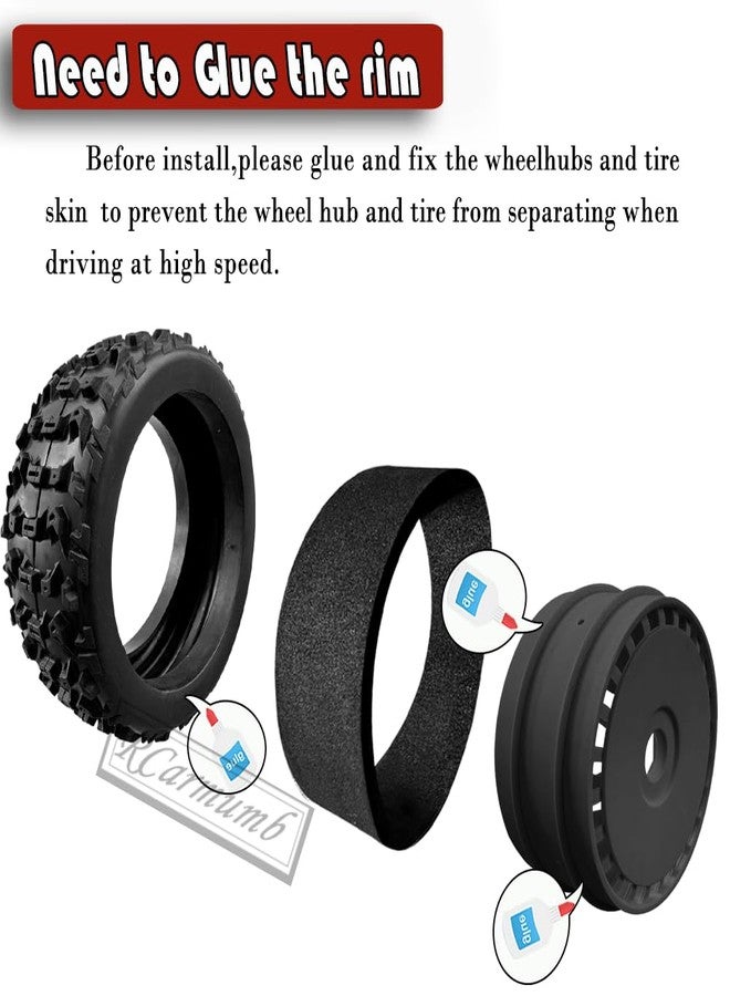 Rcarmumb RC 17mm Wheels Tires & Wheel Wrench for 1/8 Typhon 6S 3S BLX,Talion 6S BLX,Red cat,L0S1,Team,HPI,HPS,Kyosho,Hobao,4PCS Wheels Tires w/Wheel Wrench,Replace ARA550097,Black - Image 4